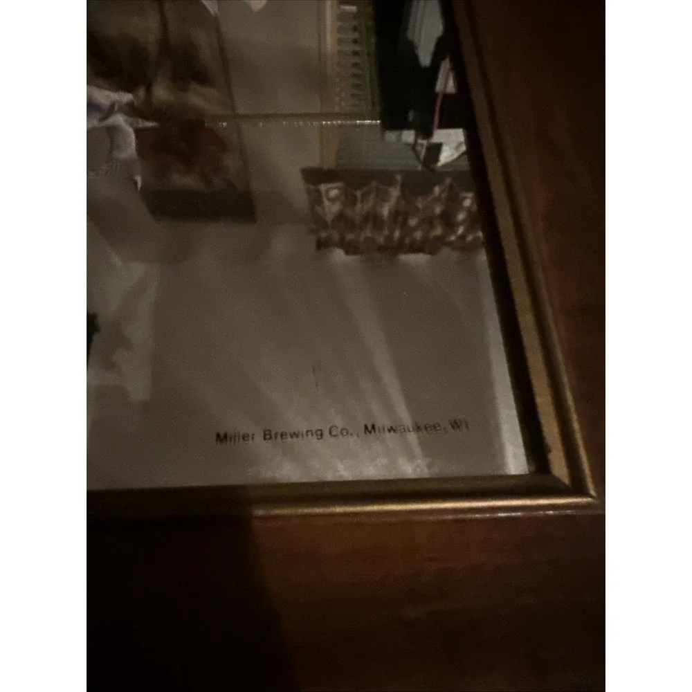 Vintage Miller High Life Bald Eagle Mirror Sign – Wildlife Series – Framed – USA